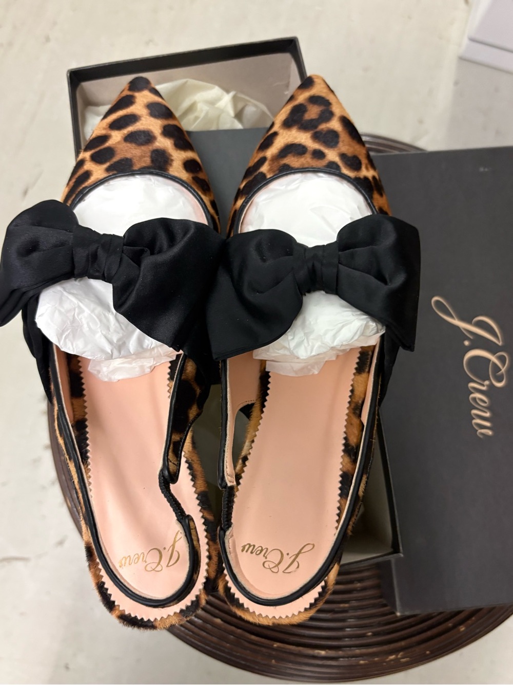 J. Crew Gwen Slingback Flats in Calf Hair. Size 9.5. New.